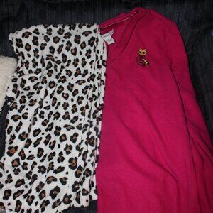 Kim Rogers Leopard Print/Pink Cat Pajamas - Ladies Medium